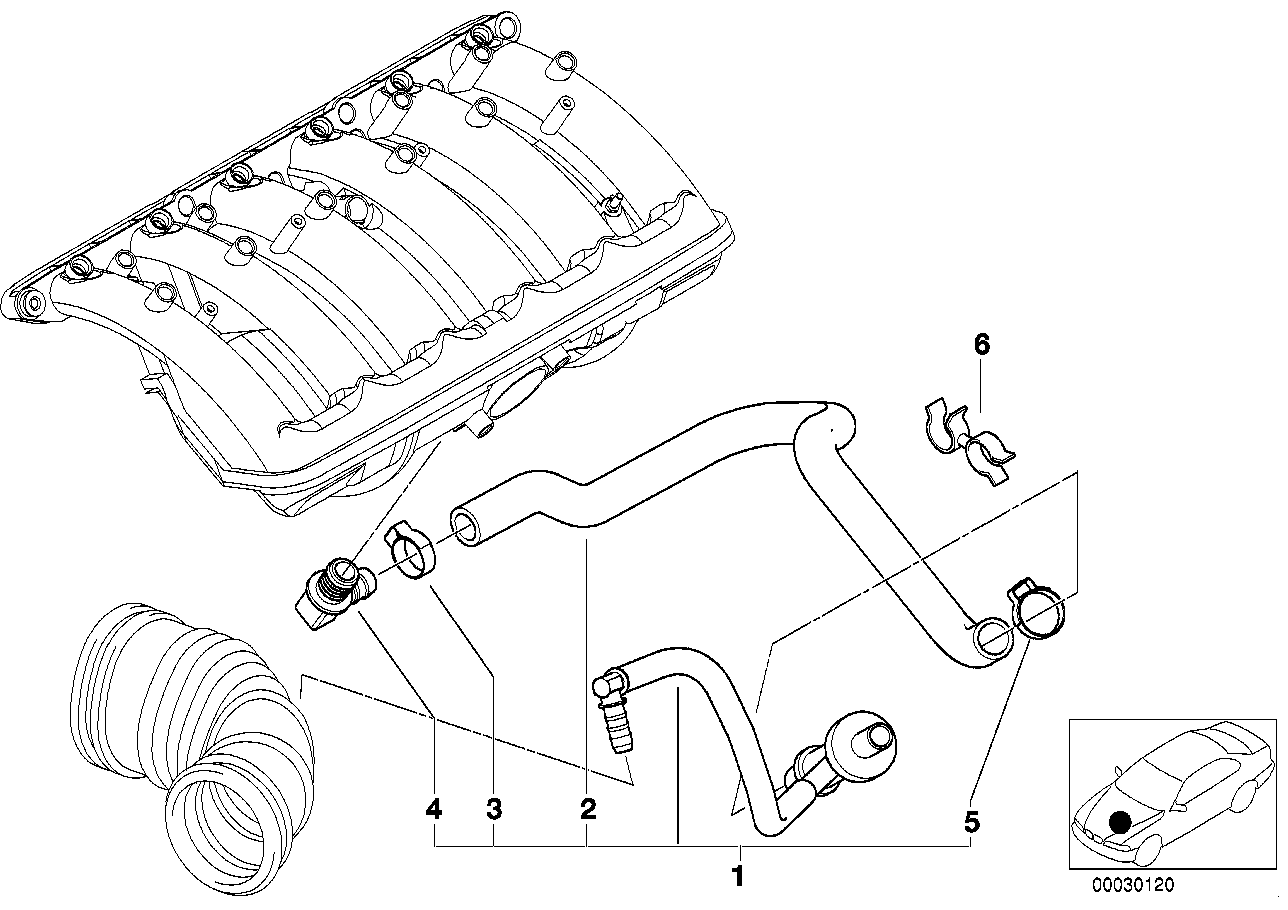 Схема впускного коллектора м54