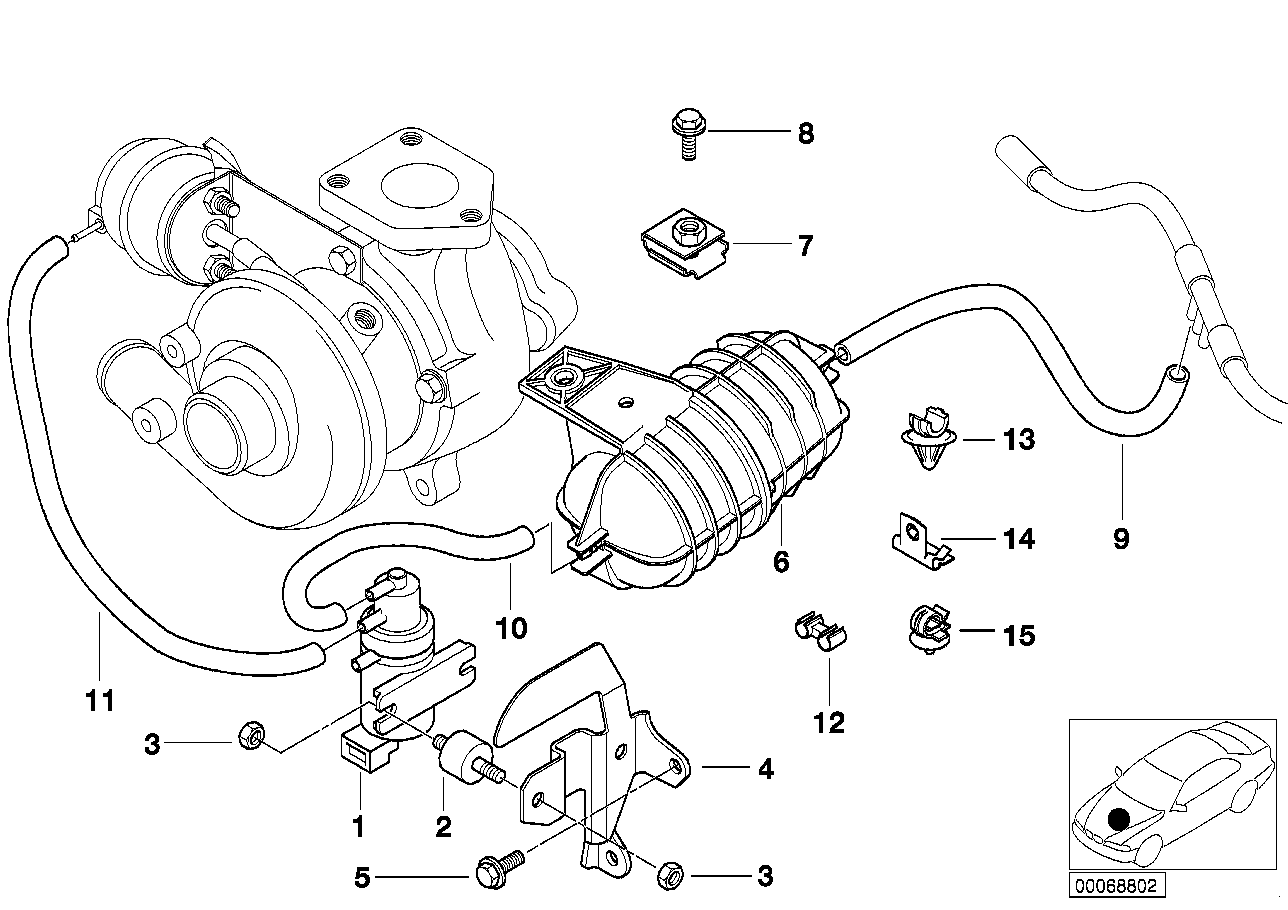 Вакуумные шланги турбины БМВ е39