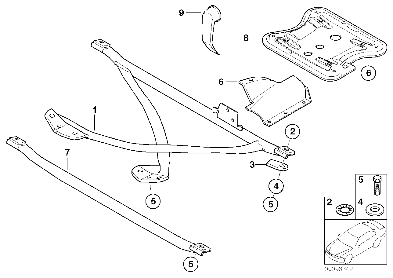 X brace bmw e36 чертеж